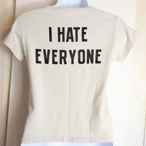 John Croft OS I HATE EVERYONE mid drift tee